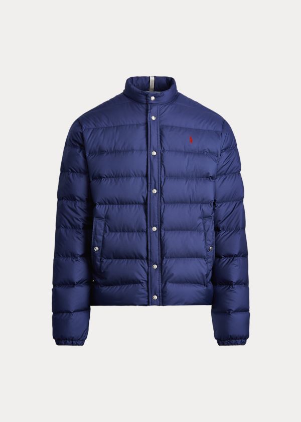 Kurtki Ralph Lauren Quilted Down Jacket Męskie Granatowe | THLM5377