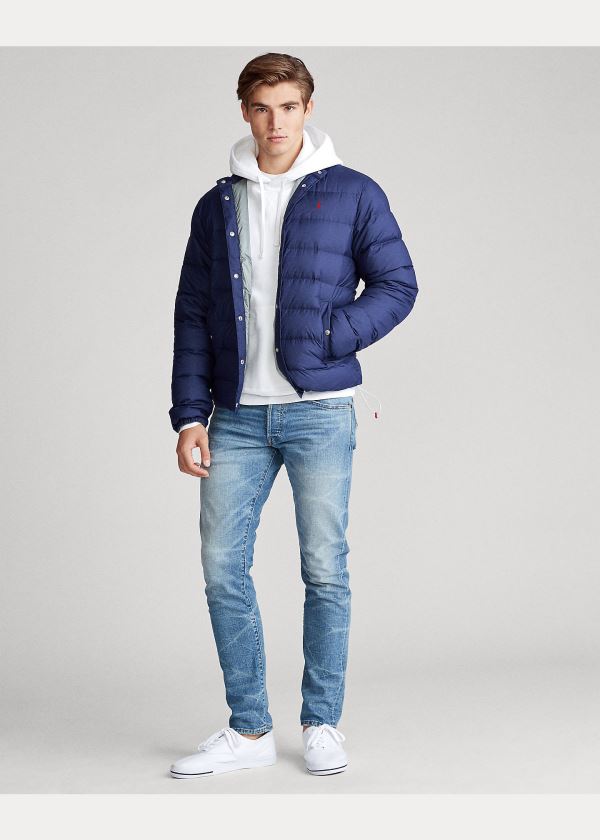 Kurtki Ralph Lauren Quilted Down Jacket Męskie Granatowe | THLM5377