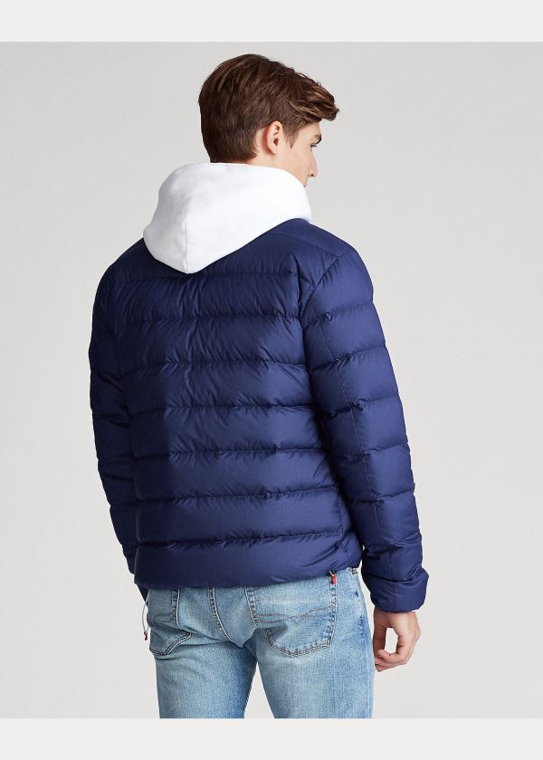 Kurtki Ralph Lauren Quilted Down Jacket Męskie Granatowe | THLM5377