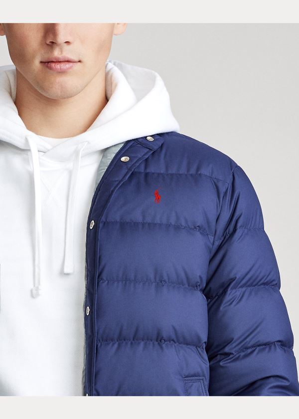 Kurtki Ralph Lauren Quilted Down Jacket Męskie Granatowe | THLM5377