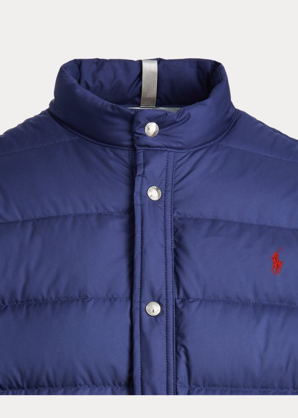 Kurtki Ralph Lauren Quilted Down Jacket Męskie Granatowe | THLM5377