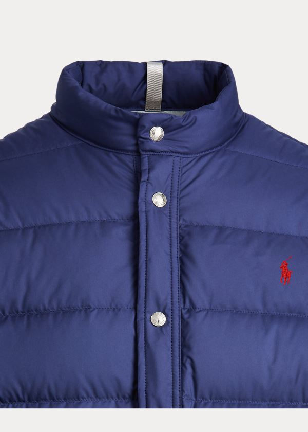 Kurtki Ralph Lauren Quilted Down Jacket Męskie Granatowe | AGQJ3613