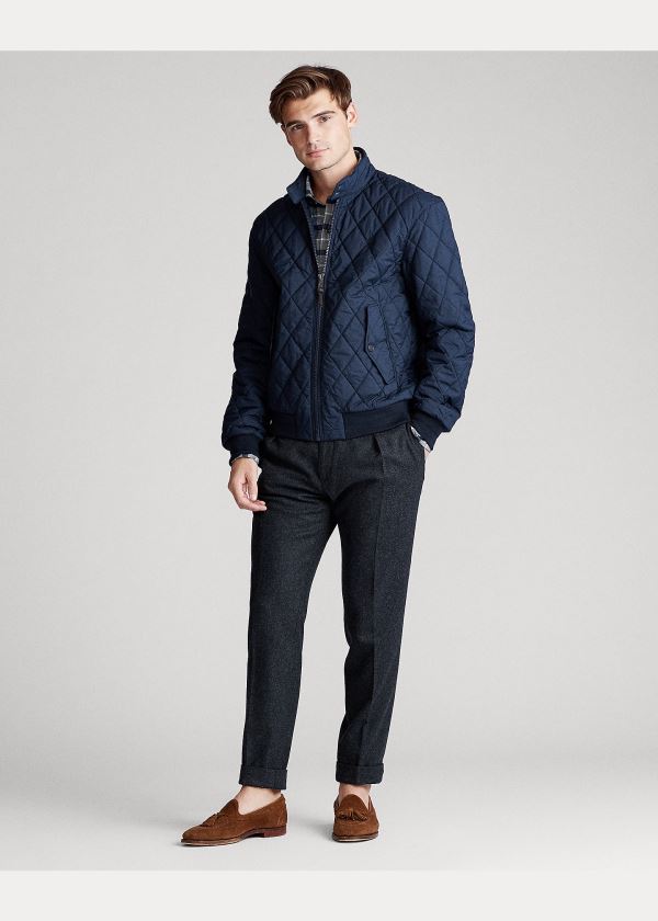 Kurtki Ralph Lauren Quilted Jacket Męskie Granatowe | JUCF6282