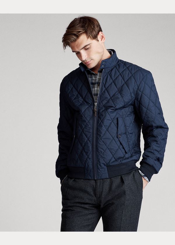 Kurtki Ralph Lauren Quilted Jacket Męskie Granatowe | JUCF6282