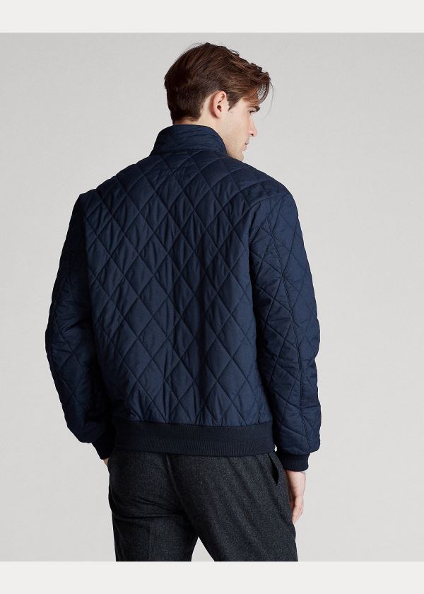 Kurtki Ralph Lauren Quilted Jacket Męskie Granatowe | JUCF6282