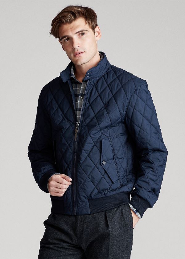 Kurtki Ralph Lauren Quilted Jacket Męskie Granatowe | JUCF6282