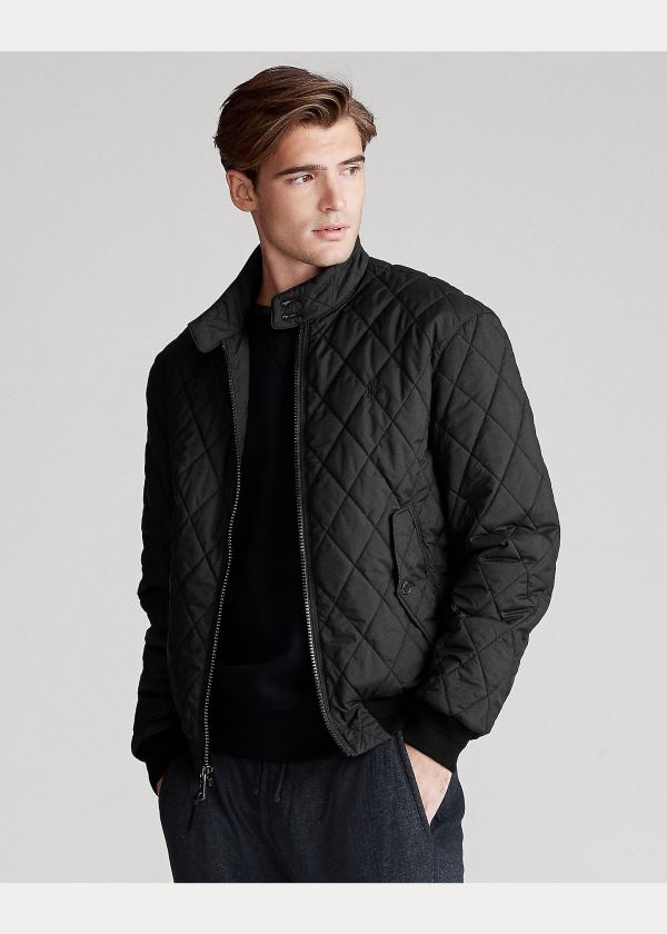 Kurtki Ralph Lauren Quilted Jacket Męskie Czarne | DIQY8936