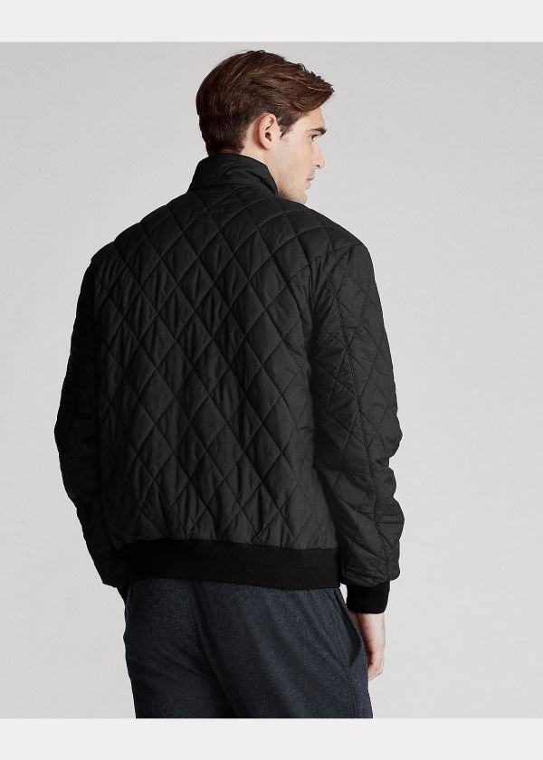 Kurtki Ralph Lauren Quilted Jacket Męskie Czarne | DIQY8936