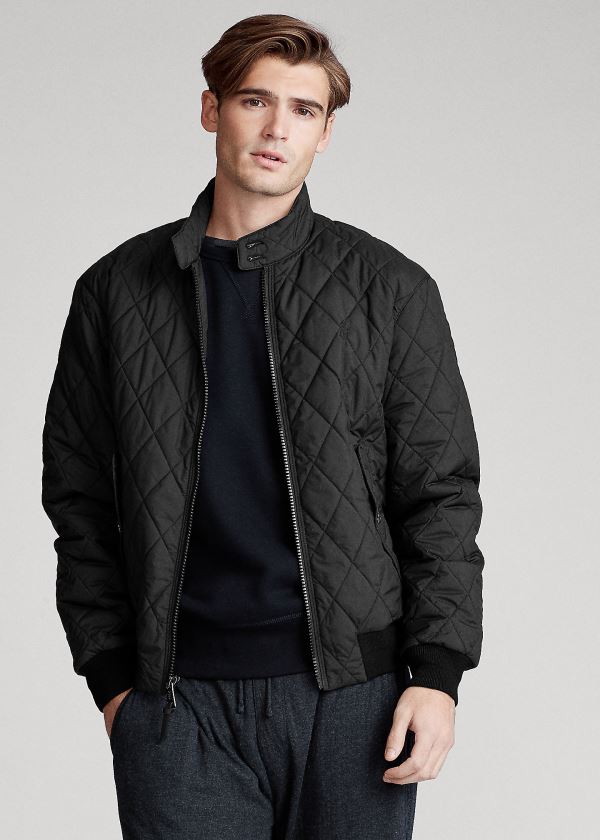 Kurtki Ralph Lauren Quilted Jacket Męskie Czarne | DIQY8936