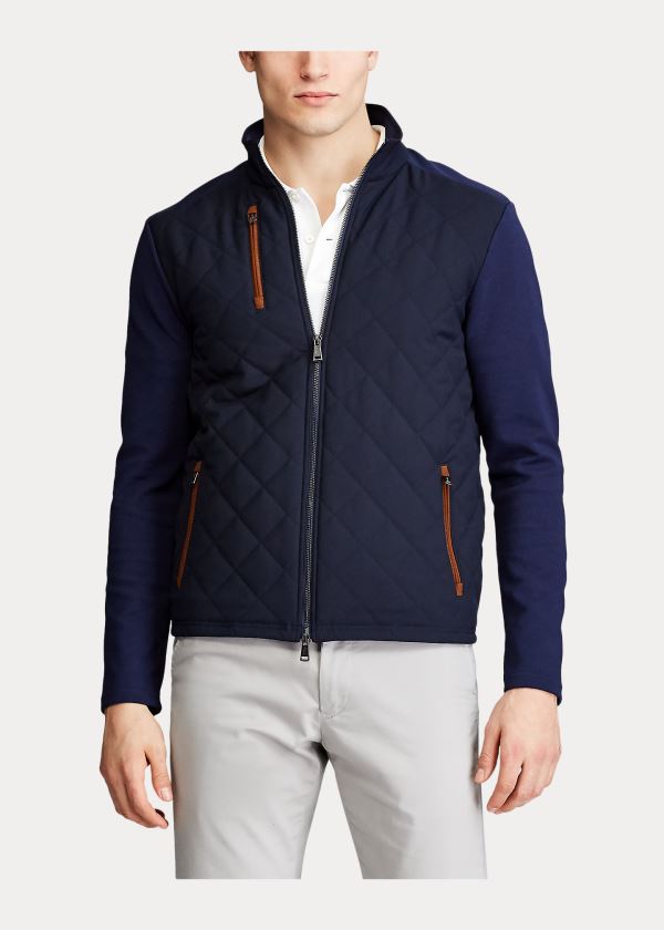 Kurtki Ralph Lauren Quilted Mockneck Jacket Męskie Granatowe Granatowe | CRTG3216