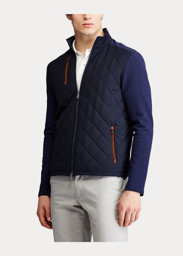 Kurtki Ralph Lauren Quilted Mockneck Jacket Męskie Granatowe Granatowe | CRTG3216