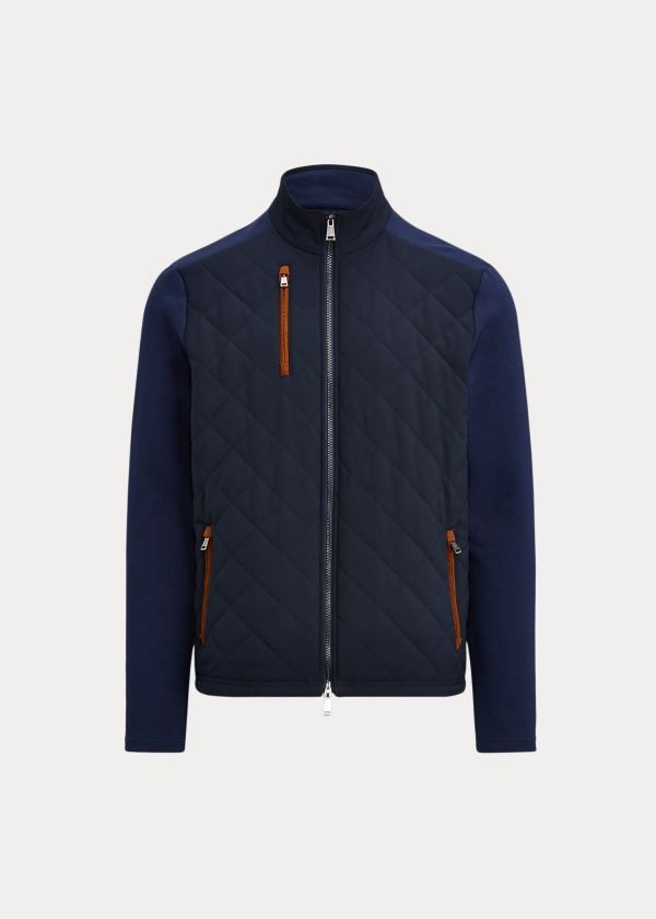 Kurtki Ralph Lauren Quilted Mockneck Jacket Męskie Granatowe Granatowe | CRTG3216