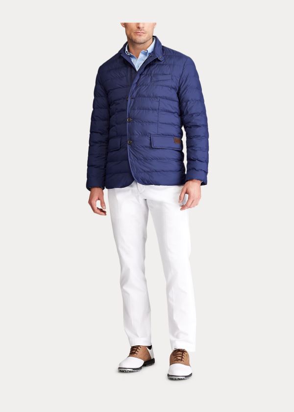 Kurtki Ralph Lauren Quilted Water-Repellent Jacket Męskie Granatowe | WHYX3636