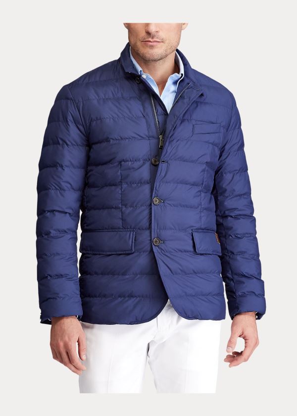 Kurtki Ralph Lauren Quilted Water-Repellent Jacket Męskie Granatowe | WHYX3636