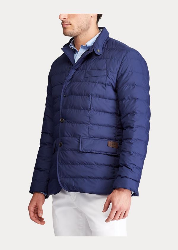 Kurtki Ralph Lauren Quilted Water-Repellent Jacket Męskie Granatowe | WHYX3636