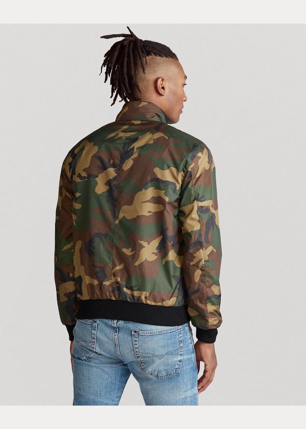 Kurtki Ralph Lauren Reversible Windbreaker Męskie Camo Czarne | OANI9628