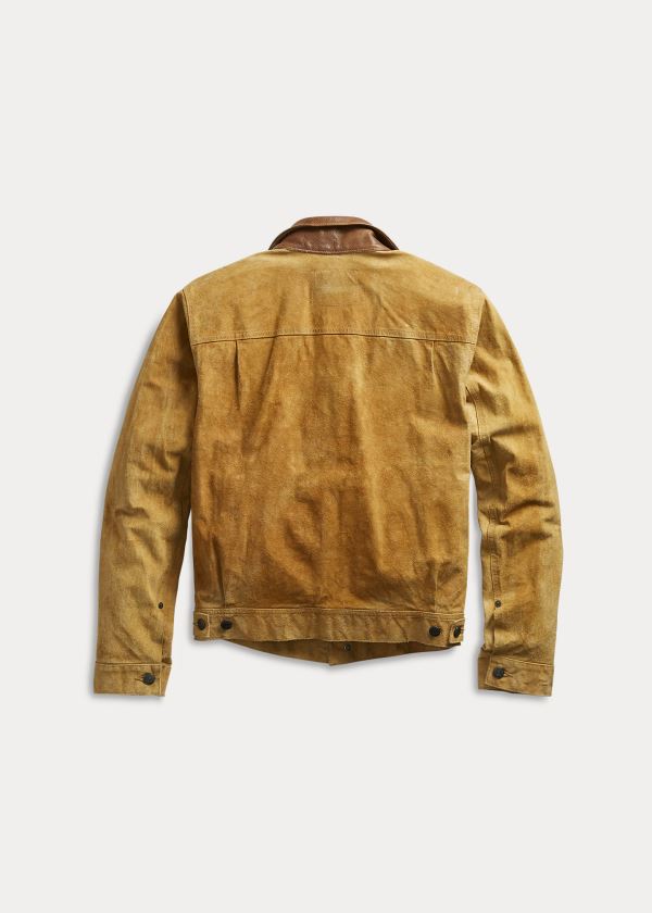 Kurtki Ralph Lauren Roughout Suede Jacket Męskie Brązowe | RVCZ2915