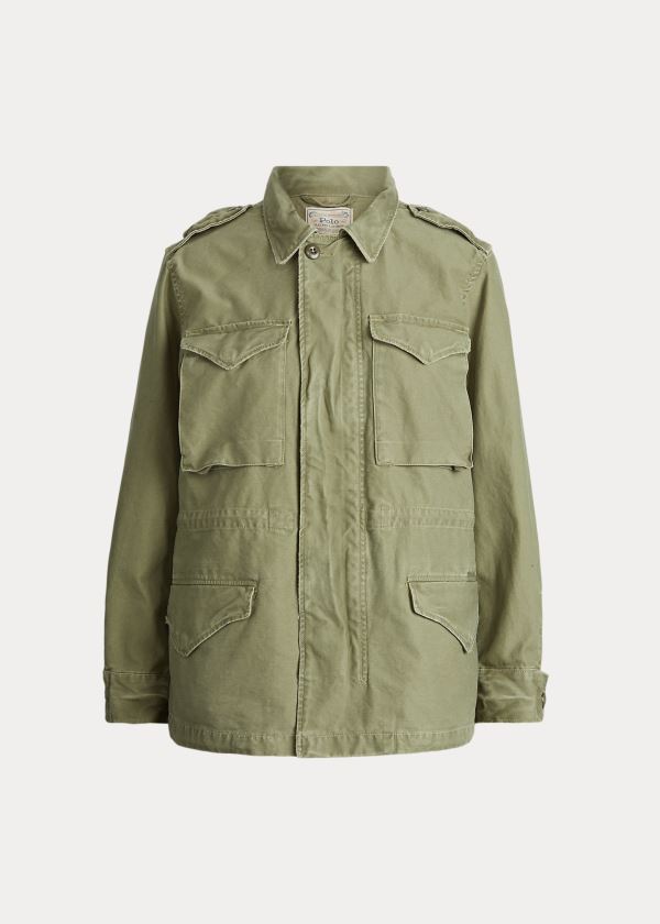 Kurtki Ralph Lauren Signature Military Jacket Damskie Oliwkowe | HMBH1686