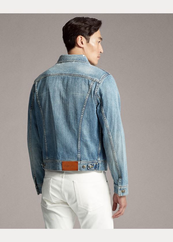 Kurtki Ralph Lauren Slim Fit Denim Trucker Jacket Męskie Indygo | VSSE5835