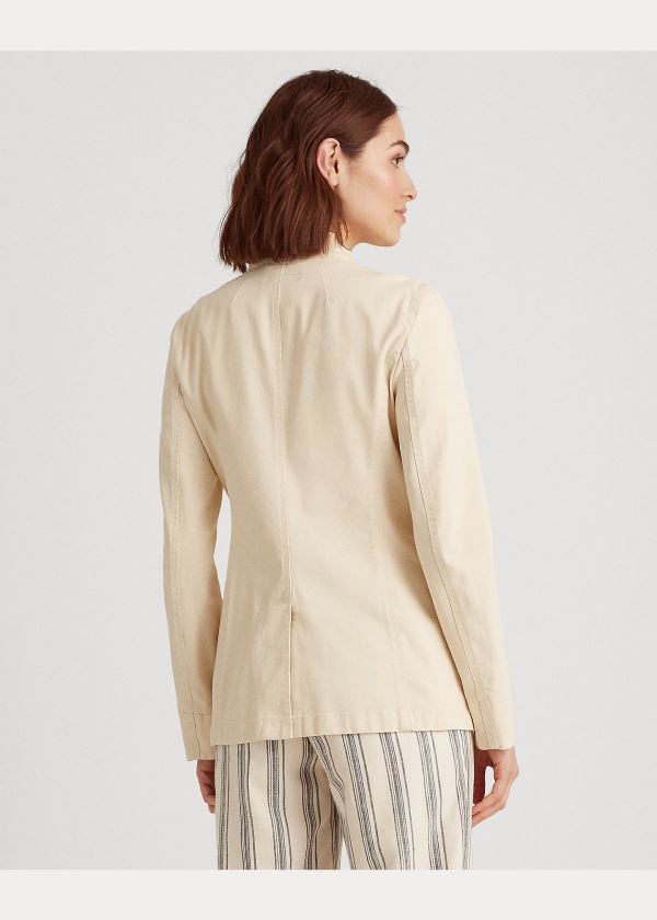 Kurtki Ralph Lauren Stretch-Cotton Canvas Jacket Damskie Beżowe | MMTR0929