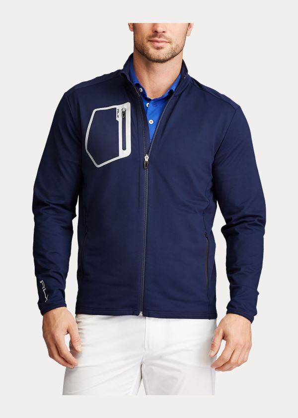 Kurtki Ralph Lauren Stretch Jersey Jacket Męskie Granatowe | WYCV9362