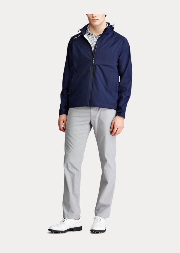 Kurtki Ralph Lauren Water-Repellent Hooded Jacket Męskie Granatowe | MTQJ9035