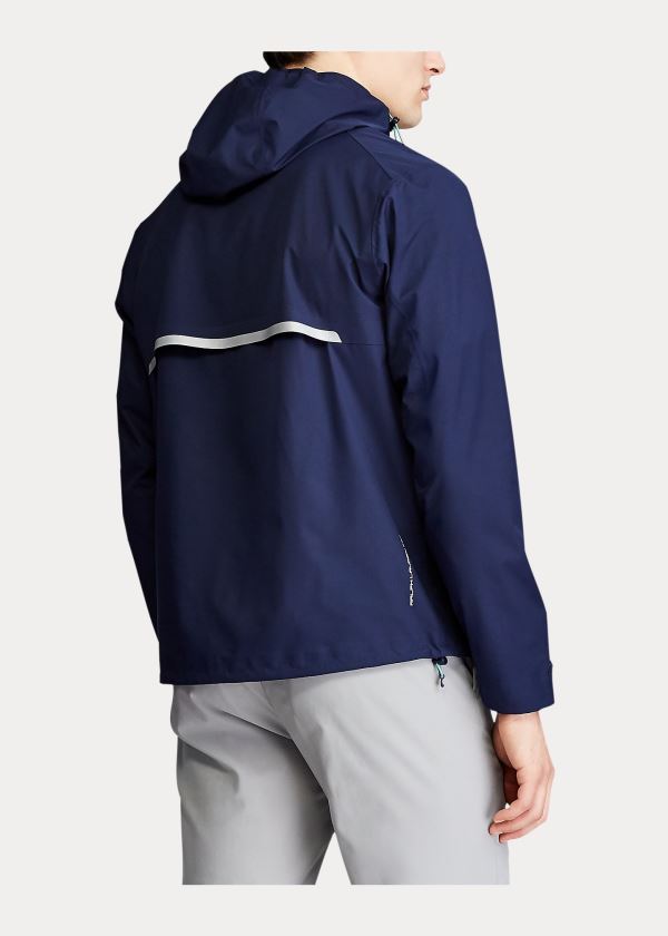 Kurtki Ralph Lauren Water-Repellent Hooded Jacket Męskie Granatowe | MTQJ9035