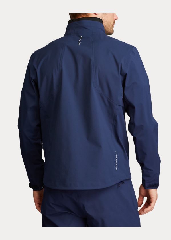 Kurtki Ralph Lauren Waterproof Twill Jacket Męskie Granatowe | QQWR7524