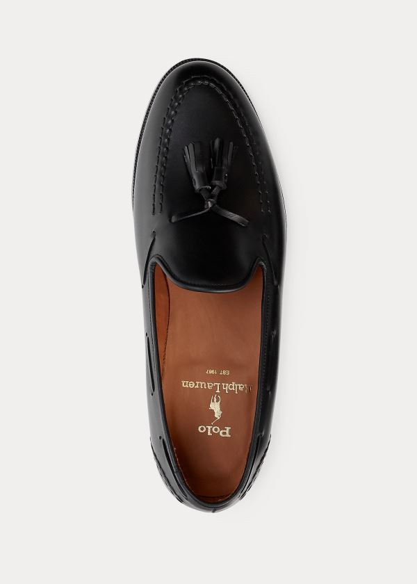 Loafersy Ralph Lauren Booth Calfskin Loafer Męskie Czarne | BAUC3271