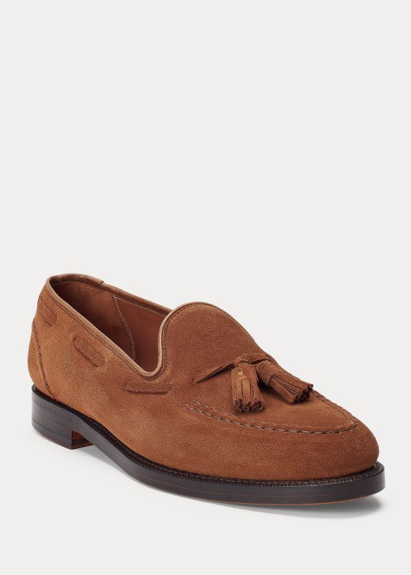 Loafersy Ralph Lauren Booth Suede Loafer Męskie Brązowe | VSEX2082