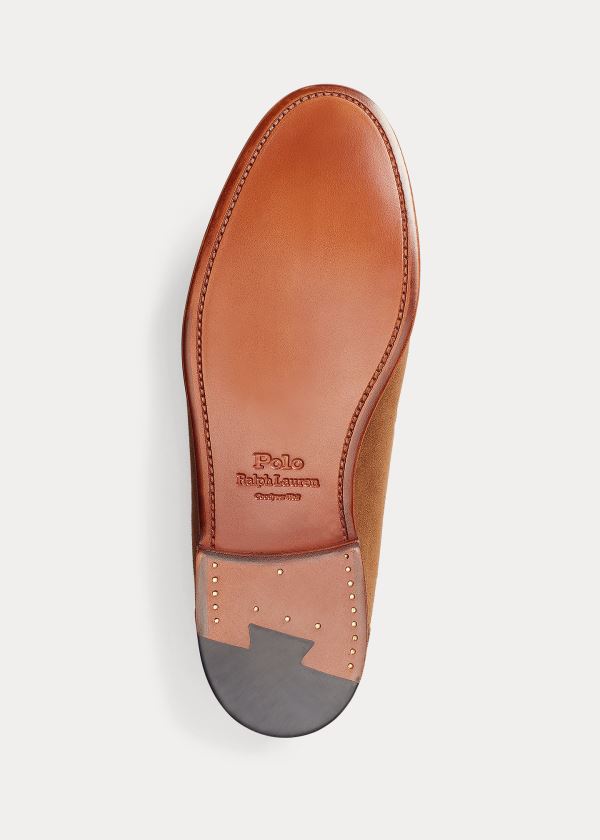 Loafersy Ralph Lauren Booth Suede Loafer Męskie Brązowe | VSEX2082