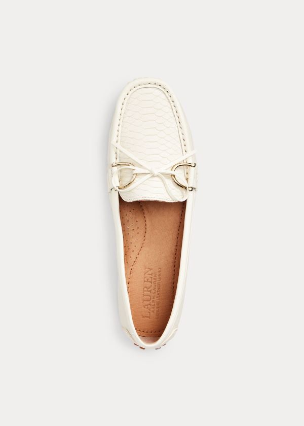 Loafersy Ralph Lauren Briley II Leather Loafer Damskie Kremowe | IDEF1254