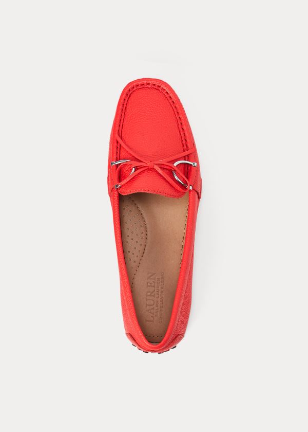 Loafersy Ralph Lauren Briley II Leather Loafer Damskie Czerwone | YWBE9870