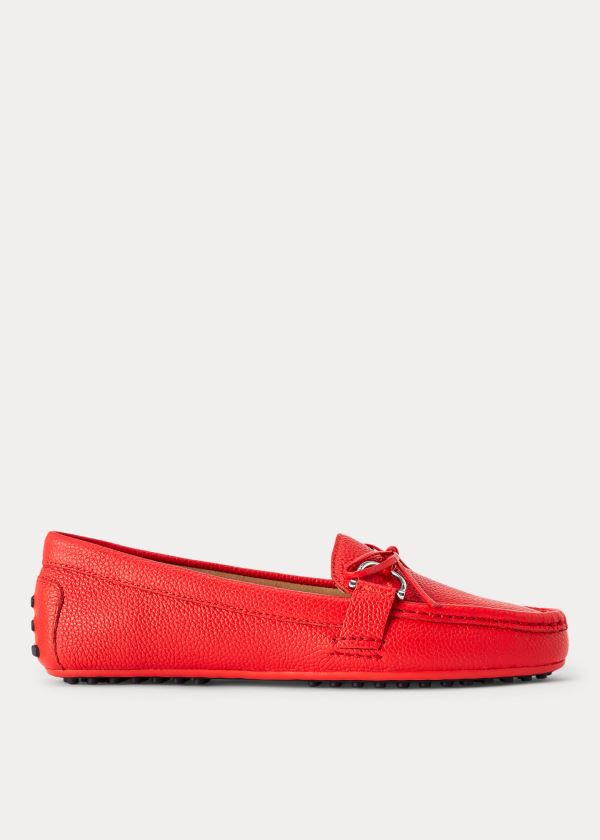 Loafersy Ralph Lauren Briley II Leather Loafer Damskie Czerwone | YWBE9870