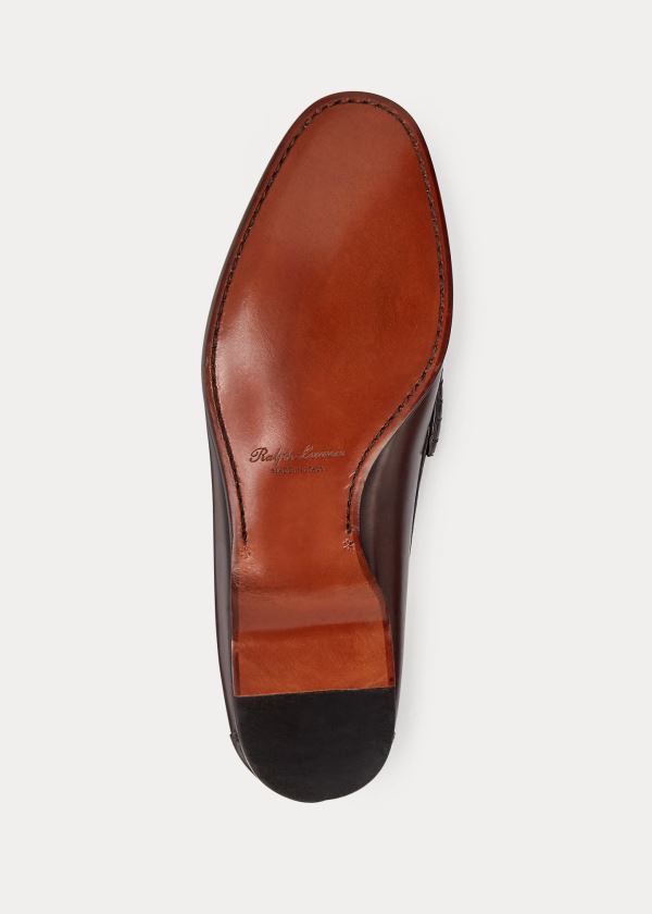 Loafersy Ralph Lauren Chalmers Calfskin Penny Loafer Męskie Ciemny Brązowe | QNUP5062