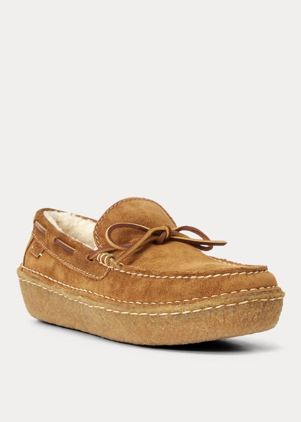 Loafersy Ralph Lauren Myles Suede Loafer Męskie Brązowe | UPFG8679