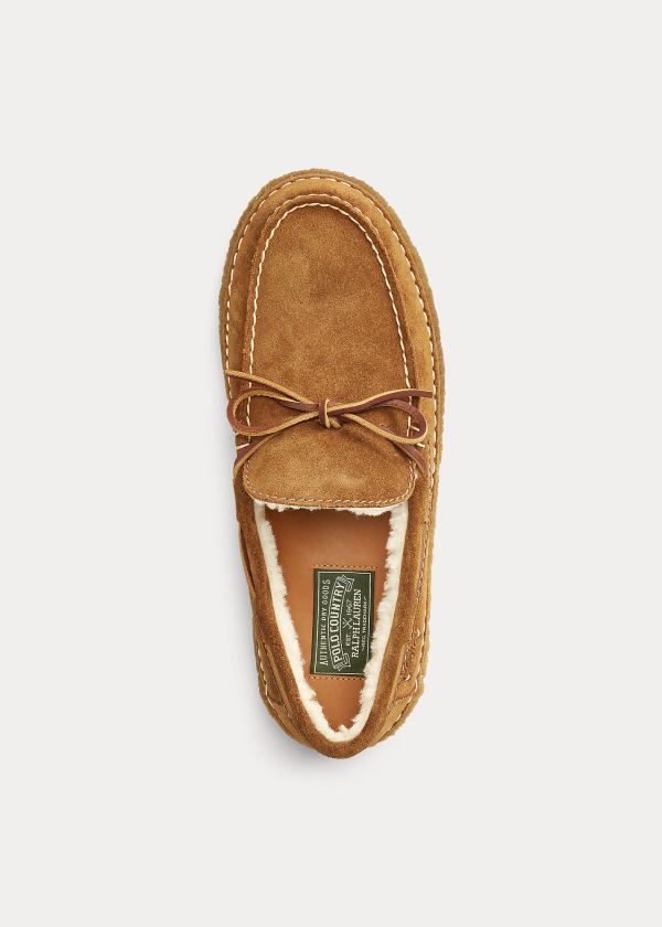 Loafersy Ralph Lauren Myles Suede Loafer Męskie Brązowe | UPFG8679