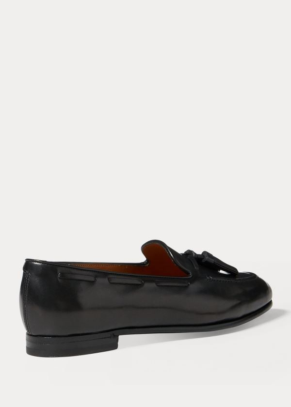 Loafersy Ralph Lauren Quillis Calfskin Loafer Damskie Czarne | TVDD3556