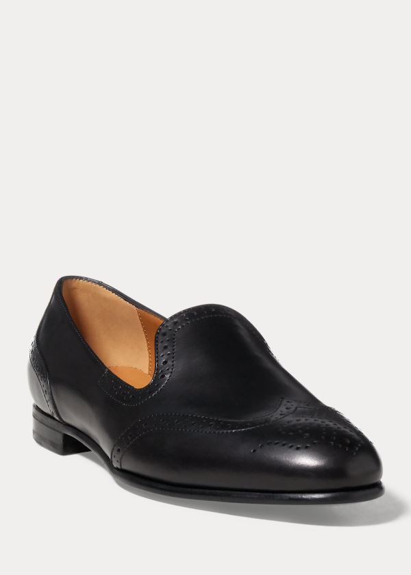 Loafersy Ralph Lauren Quincy Calfskin Loafer Damskie Czarne | FFPF3983