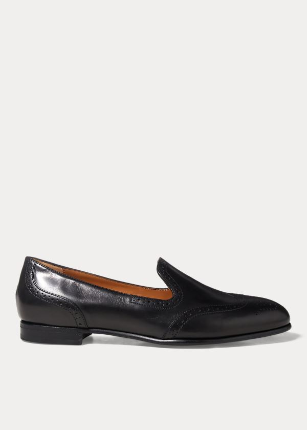 Loafersy Ralph Lauren Quincy Calfskin Loafer Damskie Czarne | FFPF3983