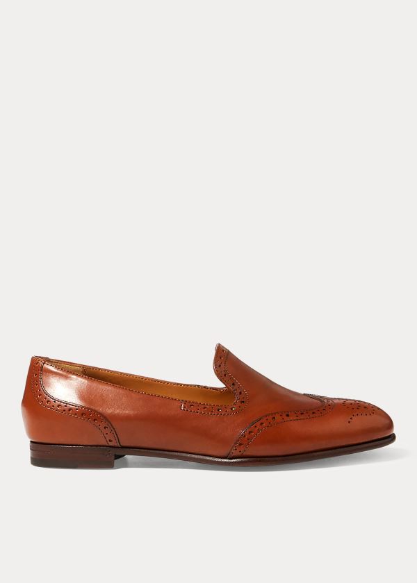 Loafersy Ralph Lauren Quincy Calfskin Loafer Damskie Brązowe | ILUM4530