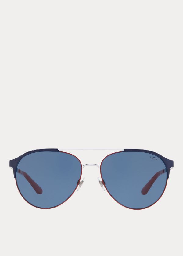 Okulary Przeciwsłoneczne Ralph Lauren American Sport Sunglasses Męskie Granatowe | KJRP6255