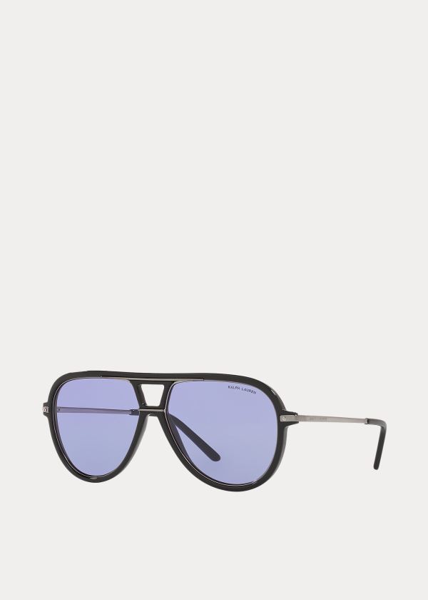 Okulary Przeciwsłoneczne Ralph Lauren Automotive Pilot Sunglasses Męskie Czarne | PTGO2997