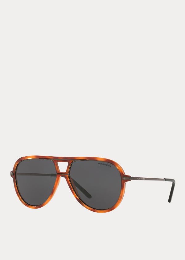 Okulary Przeciwsłoneczne Ralph Lauren Automotive Pilot Sunglasses Męskie Pomarańczowe | YHYE4545