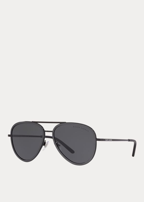 Okulary Przeciwsłoneczne Ralph Lauren Automotive Pilot Sunglasses Męskie Czarne | OBLC2343