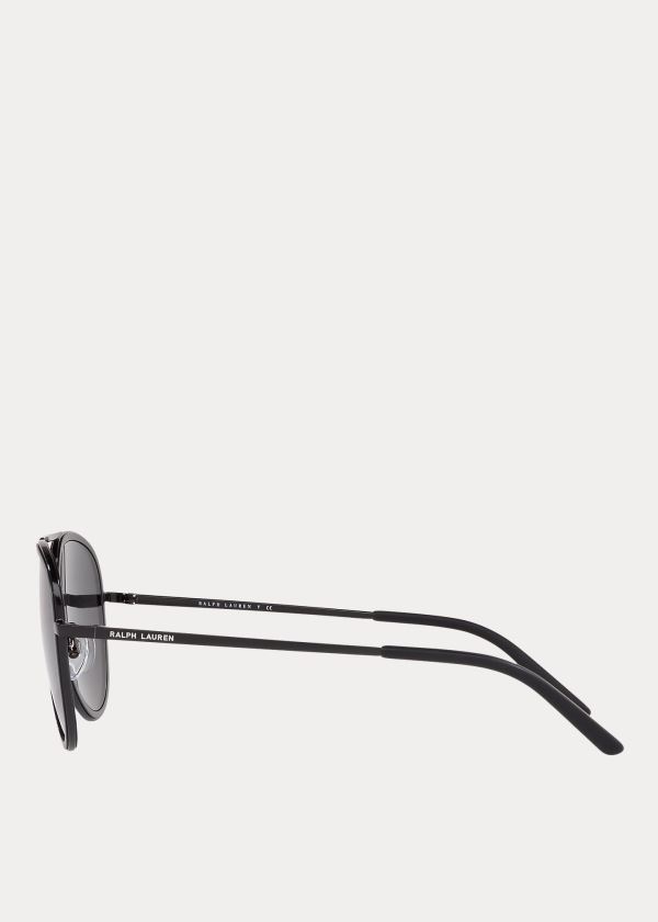 Okulary Przeciwsłoneczne Ralph Lauren Automotive Pilot Sunglasses Męskie Czarne | OBLC2343