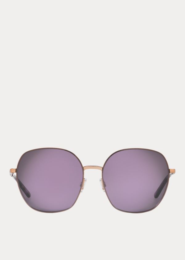 Okulary Przeciwsłoneczne Ralph Lauren Bohemian Butterfly Sunglasses Damskie Różowe Złote | PYLY6160