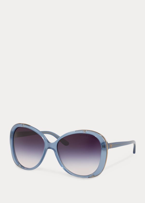 Okulary Przeciwsłoneczne Ralph Lauren Butterfly Sunglasses Damskie Niebieskie | OWOJ9484