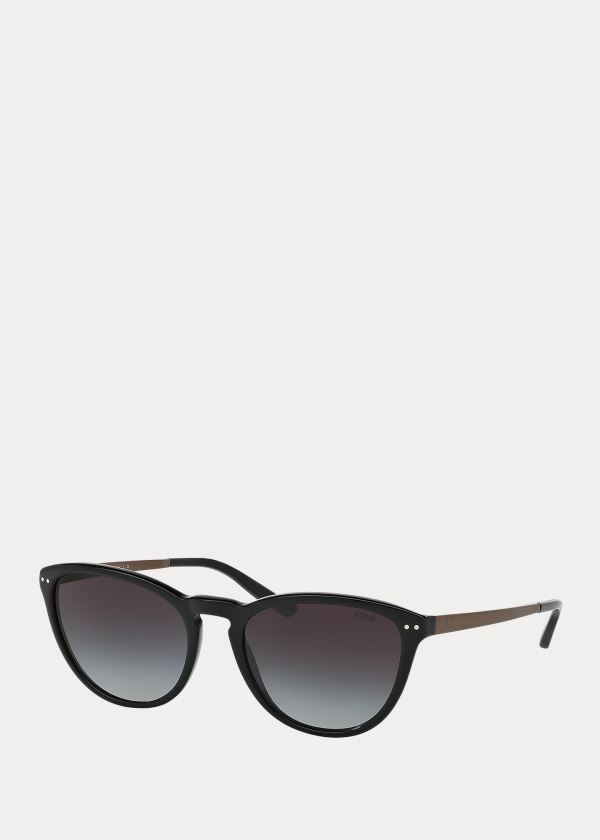 Okulary Przeciwsłoneczne Ralph Lauren Cat-Eye Sunglasses Damskie Czarne | ZTLR8659