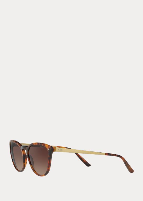 Okulary Przeciwsłoneczne Ralph Lauren Cat-Eye Sunglasses Damskie Brązowe Panterka | MEYC5779